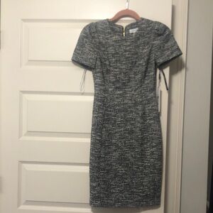 Calvin Klein Gray Textured Midi Dress